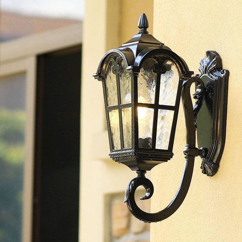 Contemporary Nordic Aluminum Glass Curved-Square 1-Light Wall Sconce Lamp For Outdoor | Kalsten