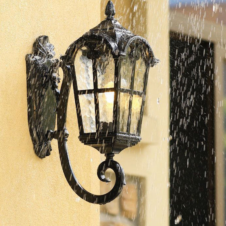 Contemporary Nordic Aluminum Glass Curved-Square 1-Light Wall Sconce Lamp For Outdoor | Kalsten