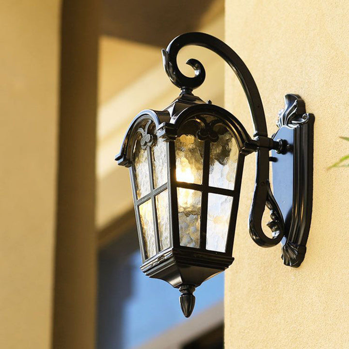 Contemporary Nordic Aluminum Glass Curved-Square 1-Light Wall Sconce Lamp For Outdoor | Kalsten