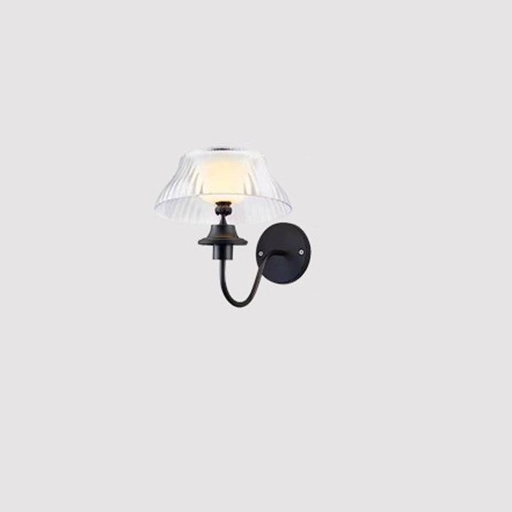 Modern Minimalist Round Half Ball Curved Pole Iron ABS LED Outdoor Wall Sconce Lamp For Garden | Kalsten