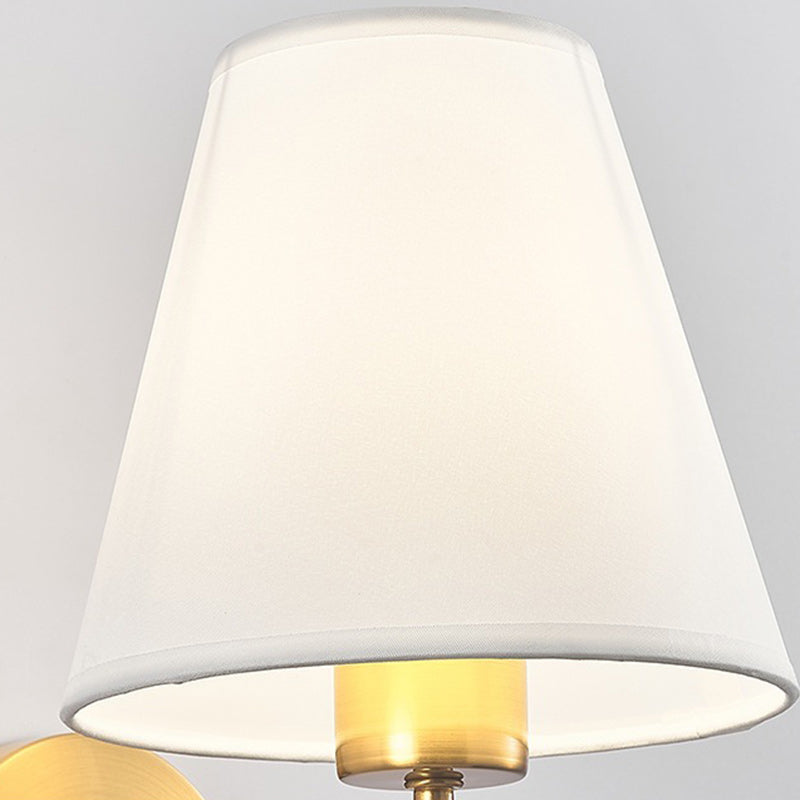Contemporary Nordic Round Curved Rod Iron Fabric Shade 1-Light Wall Light Lamp for Living Room | Kalsten