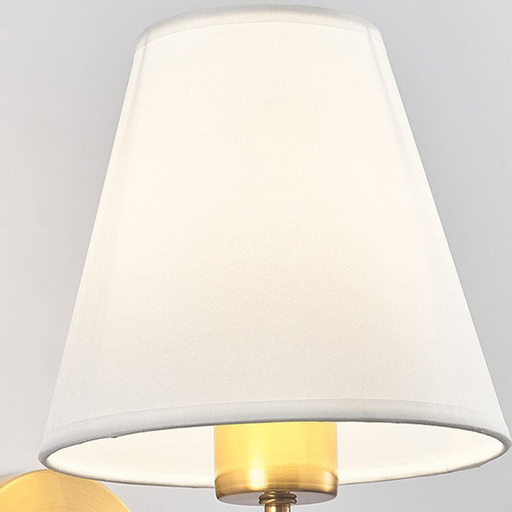 Contemporary Nordic Round Curved Rod Iron Fabric Shade 1-Light Wall Light Lamp for Living Room | Kalsten