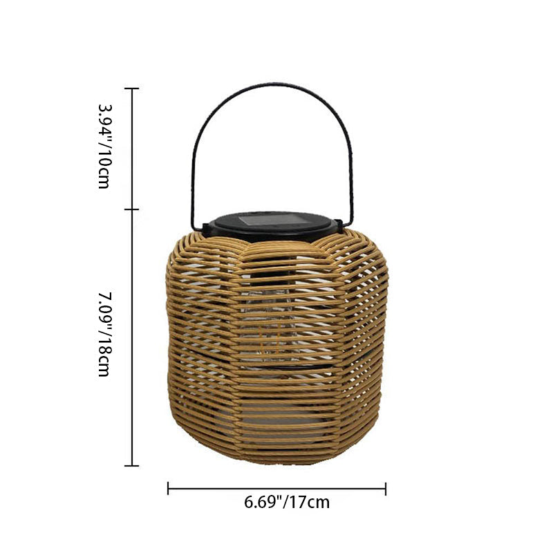 Modern Art Deco Solar Waterproof Cylinder Lantern Hollow Out Plastic Iron LED Outdoor Light For Garden | Kalsten