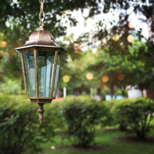 Traditional Vintage Waterproof Hexagonal Aluminum Acrylic 1-Light Pendant Light For Outdoor Patio | Kalsten
