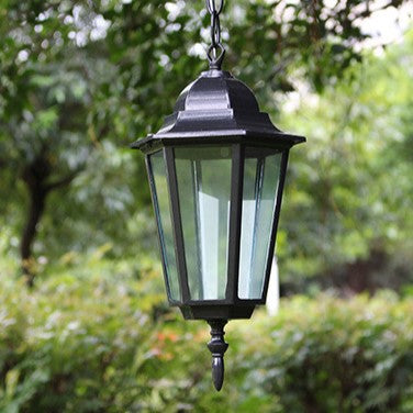 Traditional Vintage Waterproof Hexagonal Aluminum Acrylic 1-Light Pendant Light For Outdoor Patio | Kalsten