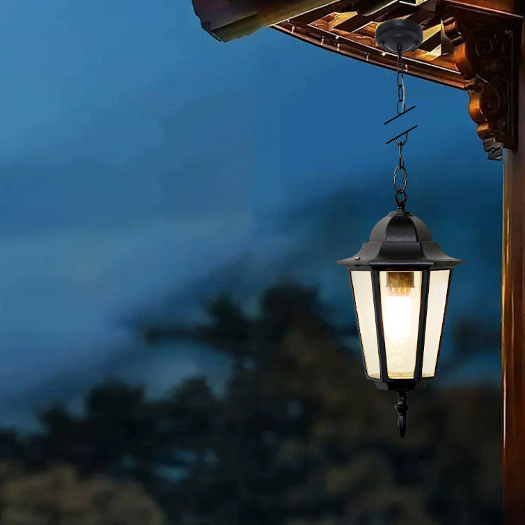 Traditional Vintage Waterproof Hexagonal Aluminum Acrylic 1-Light Pendant Light For Outdoor Patio | Kalsten