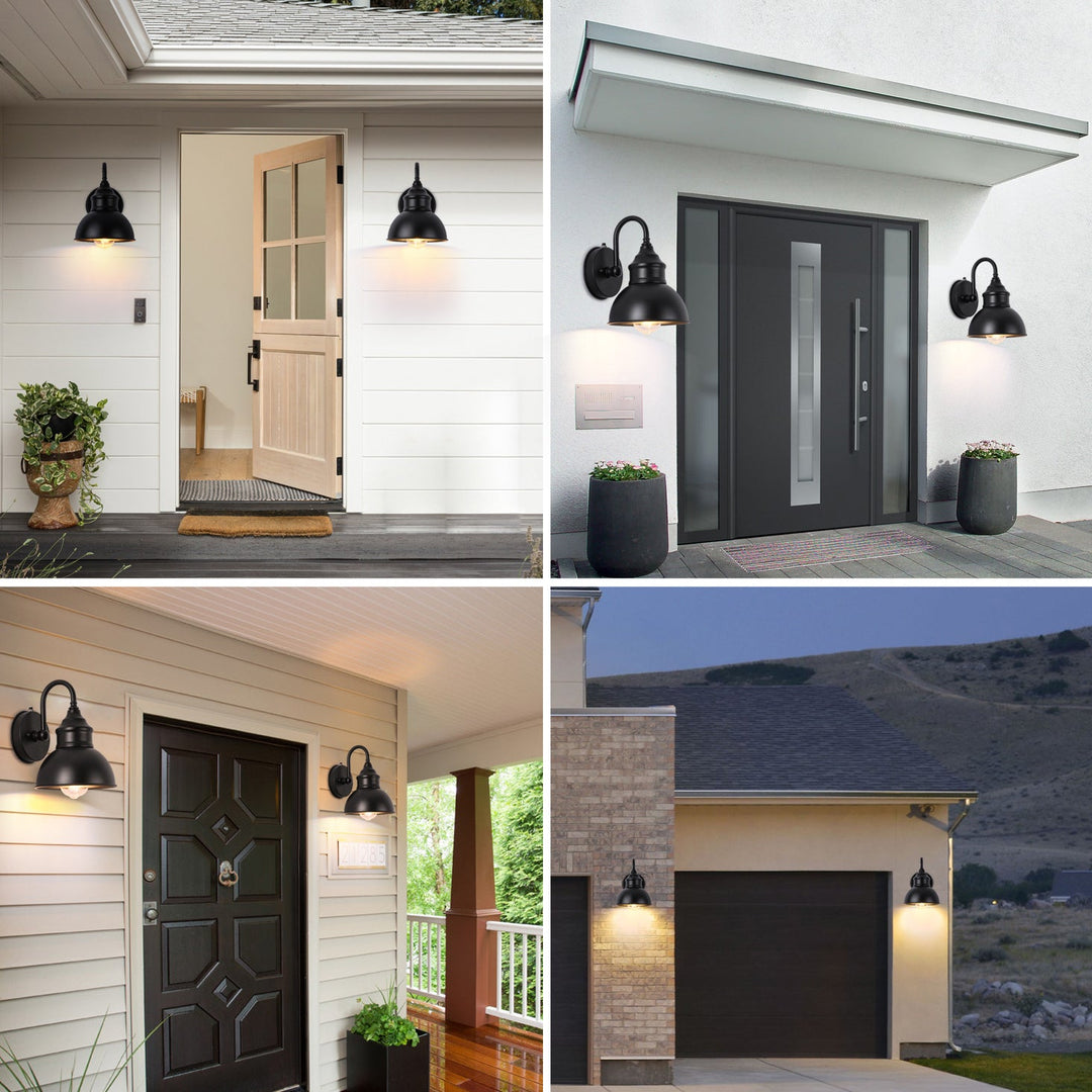Modern Minimalist Outdoor Waterproof Round Curved Pole Iron Shade 1-Light Wall Sconce Lamp For Garden | Kalsten