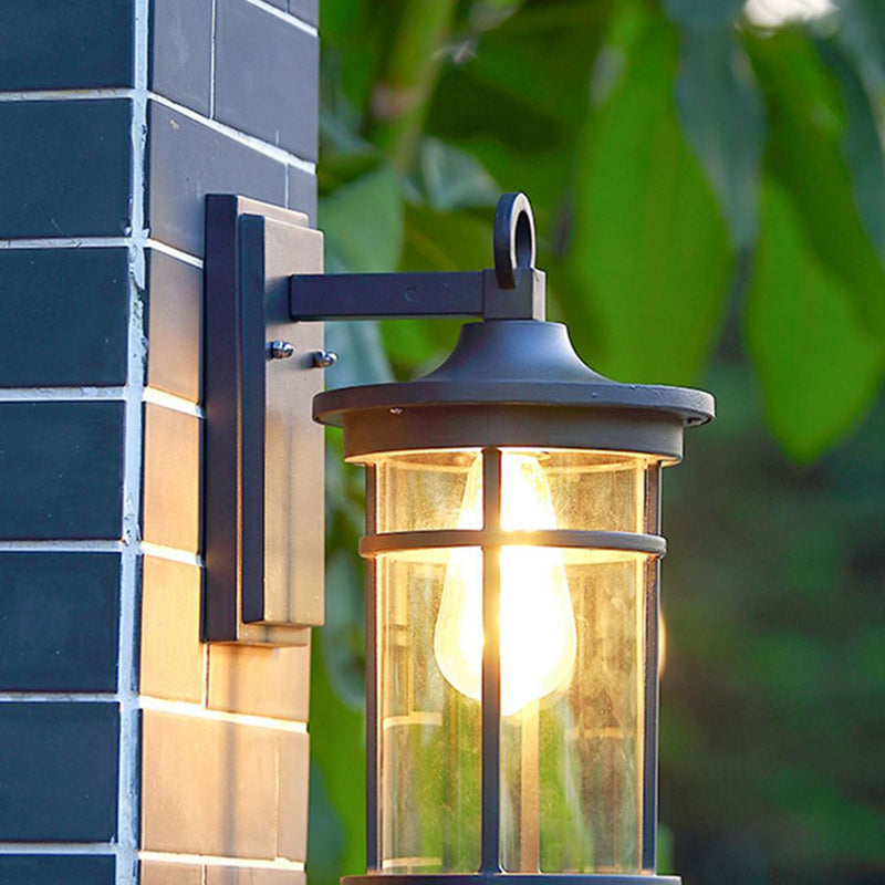 Contemporary Industrial Column Aluminum Glass 1-Light Wall Sconce Lamp For Garden | Kalsten