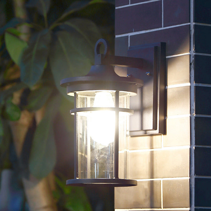 Contemporary Industrial Column Aluminum Glass 1-Light Wall Sconce Lamp For Garden | Kalsten
