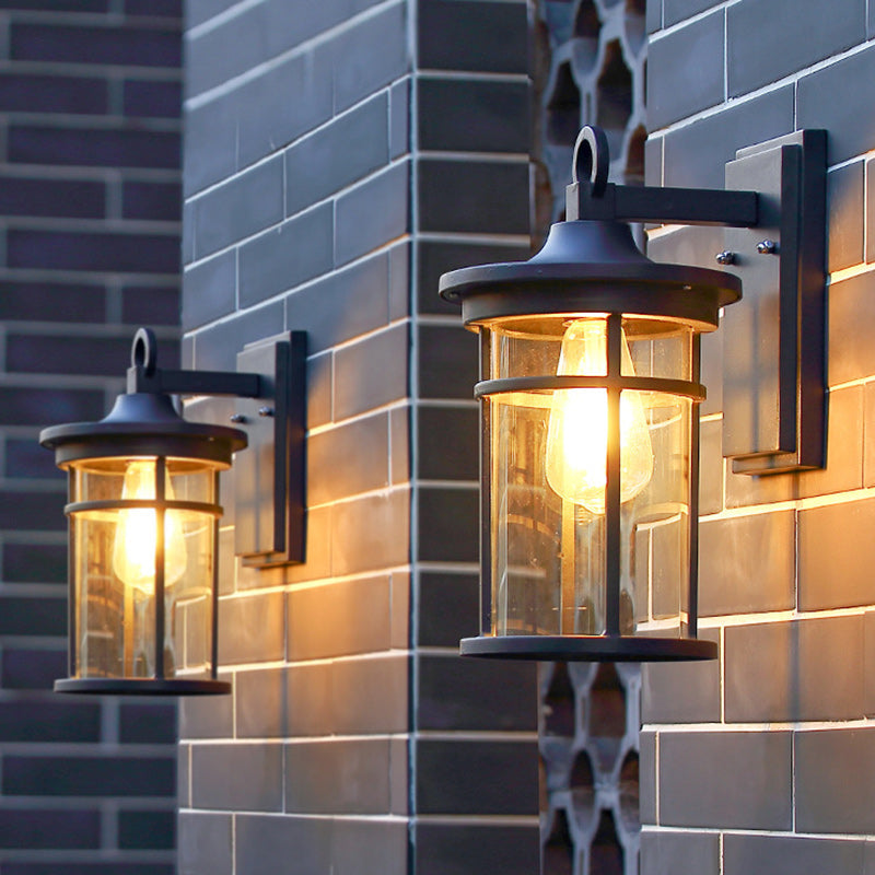 Contemporary Industrial Column Aluminum Glass 1-Light Wall Sconce Lamp For Garden | Kalsten