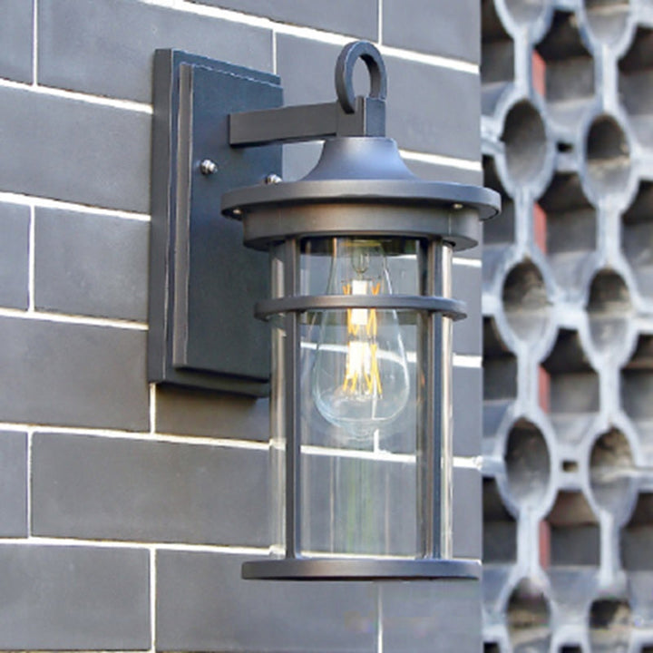 Contemporary Industrial Column Aluminum Glass 1-Light Wall Sconce Lamp For Garden | Kalsten