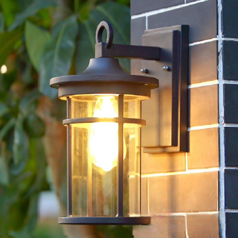 Contemporary Industrial Column Aluminum Glass 1-Light Wall Sconce Lamp For Garden | Kalsten