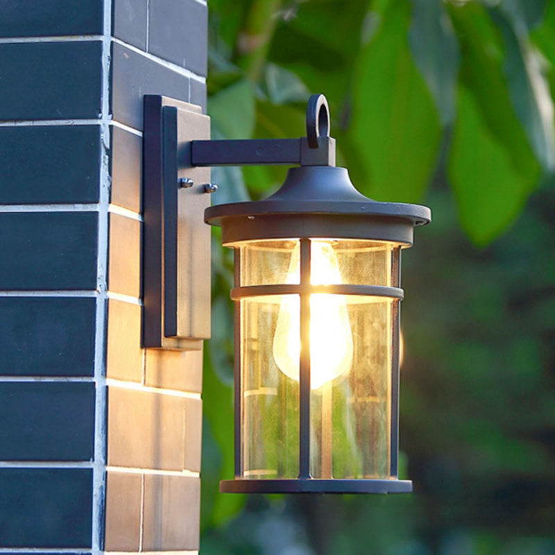 Contemporary Industrial Column Aluminum Glass 1-Light Wall Sconce Lamp For Garden | Kalsten