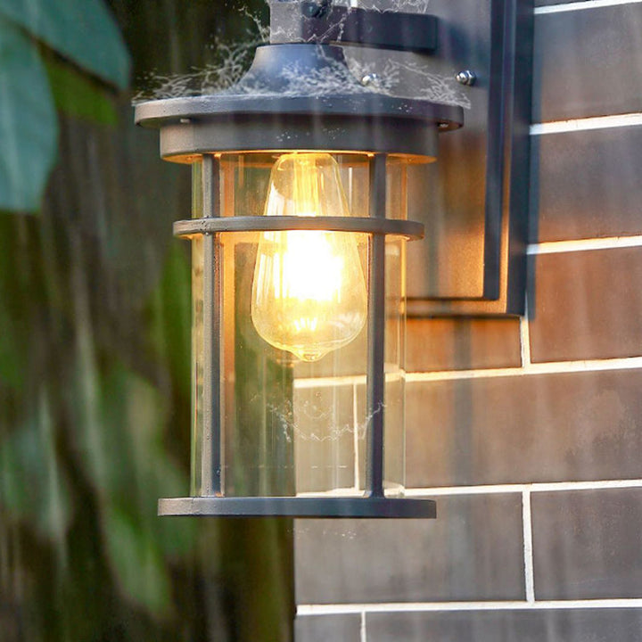 Contemporary Industrial Column Aluminum Glass 1-Light Wall Sconce Lamp For Garden | Kalsten