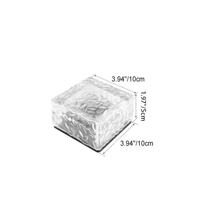 Modern Minimalist Solar Waterproof ABS Clear Glass Ice Cube Brick LED Outdoor Landscape Light For Garden | Kalsten