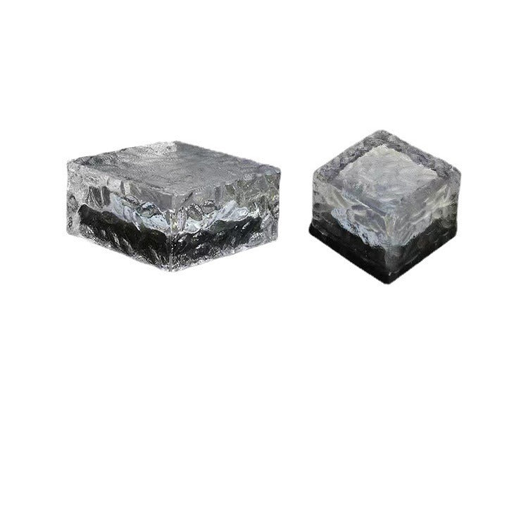 Modern Minimalist Solar Waterproof ABS Clear Glass Ice Cube Brick LED Outdoor Landscape Light For Garden | Kalsten