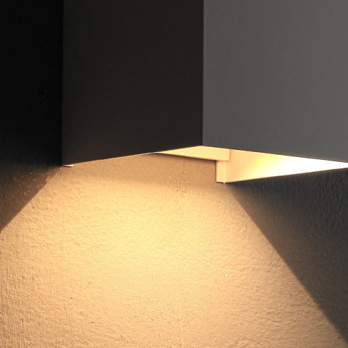 Modern Minimalist Waterproof Cube Up Down Aluminum Glass Induction LED Wall Light Lamps For Bedroom | Kalsten