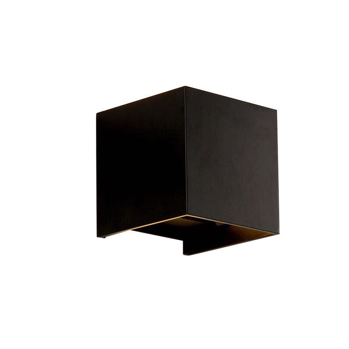 Modern Minimalist Waterproof Cube Up Down Aluminum Glass Induction LED Wall Light Lamps For Bedroom | Kalsten