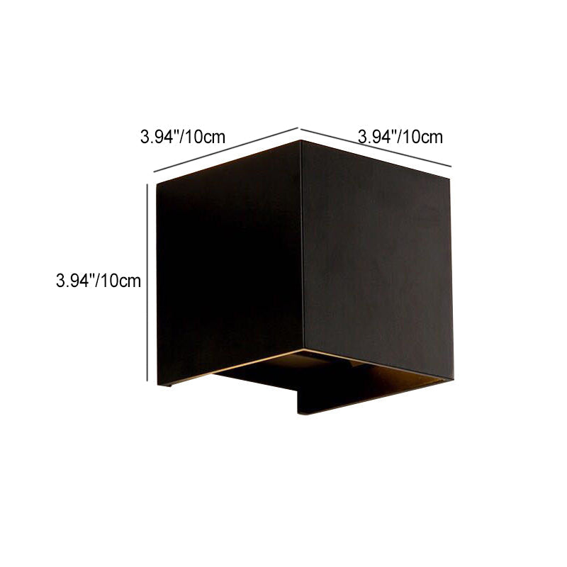 Modern Minimalist Waterproof Cube Up Down Aluminum Glass Induction LED Wall Light Lamps For Bedroom | Kalsten