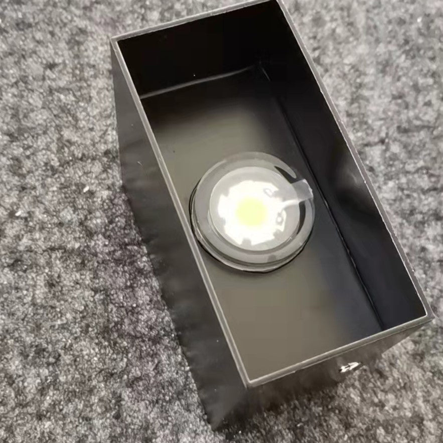Modern Minimalist Waterproof Cube Up Down Aluminum Glass Induction LED Wall Light Lamps For Bedroom | Kalsten