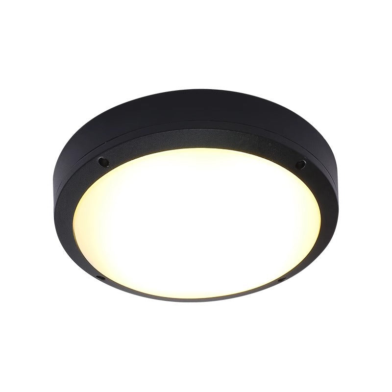 Modern Minimalist Waterproof Round Aluminum Acrylic LED Outdoor Flush Mount Ceiling Light For Garden | Kalsten