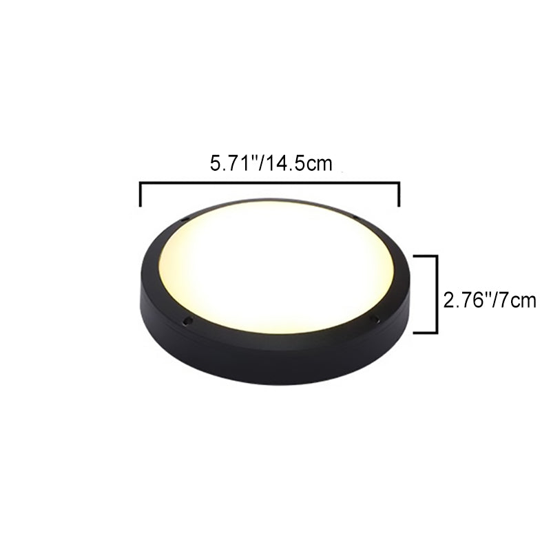 Modern Minimalist Waterproof Round Aluminum Acrylic LED Outdoor Flush Mount Ceiling Light For Garden | Kalsten