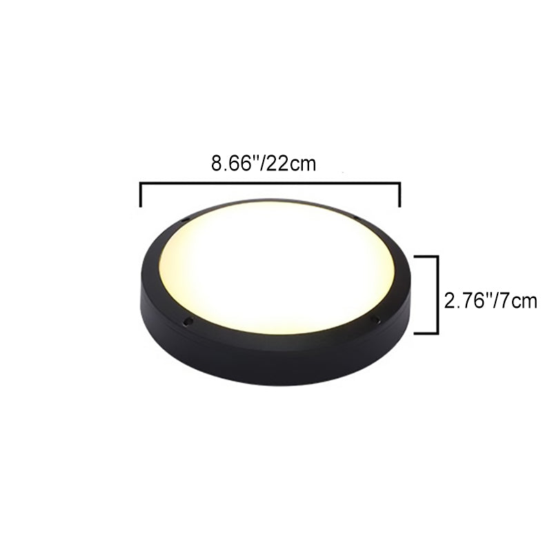 Modern Minimalist Waterproof Round Aluminum Acrylic LED Outdoor Flush Mount Ceiling Light For Garden | Kalsten