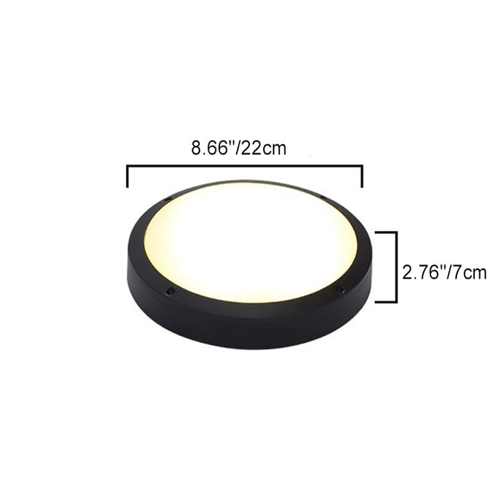 Modern Minimalist Waterproof Round Aluminum Acrylic LED Outdoor Flush Mount Ceiling Light For Garden | Kalsten