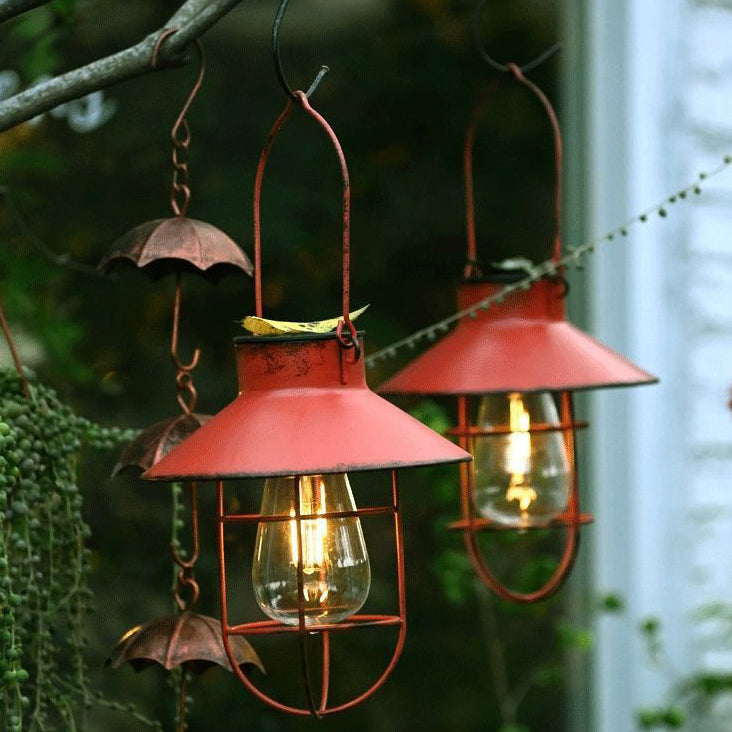 Traditional Vintage Solar Waterproof Round Table Oval Mesh Iron 1-Light Outdoor Light For Garden | Kalsten