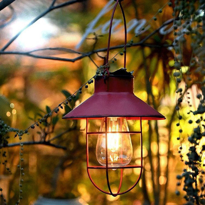 Traditional Vintage Solar Waterproof Round Table Oval Mesh Iron 1-Light Outdoor Light For Garden | Kalsten