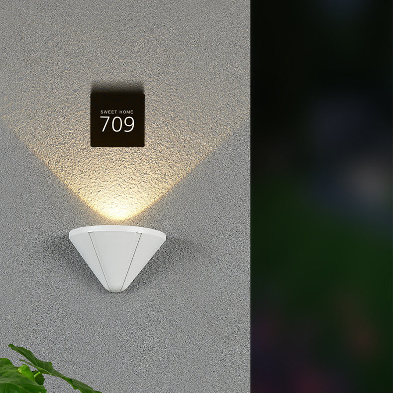 Modern Minimalist Waterproof Triangle Semicircle Die-Cast Aluminum PC LED Wall Sconce Lamp For Outdoor Patio | Kalsten
