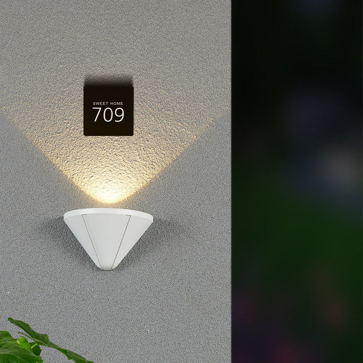 Modern Minimalist Waterproof Triangle Semicircle Die-Cast Aluminum PC LED Wall Sconce Lamp For Outdoor Patio | Kalsten