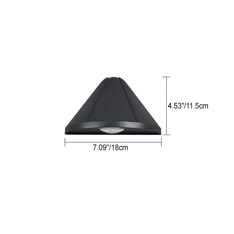 Modern Minimalist Waterproof Triangle Semicircle Die-Cast Aluminum PC LED Wall Sconce Lamp For Outdoor Patio | Kalsten