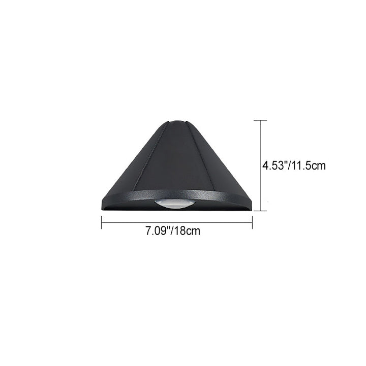 Modern Minimalist Waterproof Triangle Semicircle Die-Cast Aluminum PC LED Wall Sconce Lamp For Outdoor Patio | Kalsten