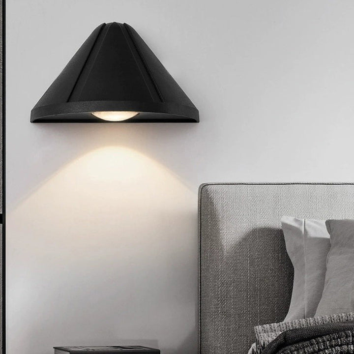 Modern Minimalist Waterproof Triangle Semicircle Die-Cast Aluminum PC LED Wall Sconce Lamp For Outdoor Patio | Kalsten