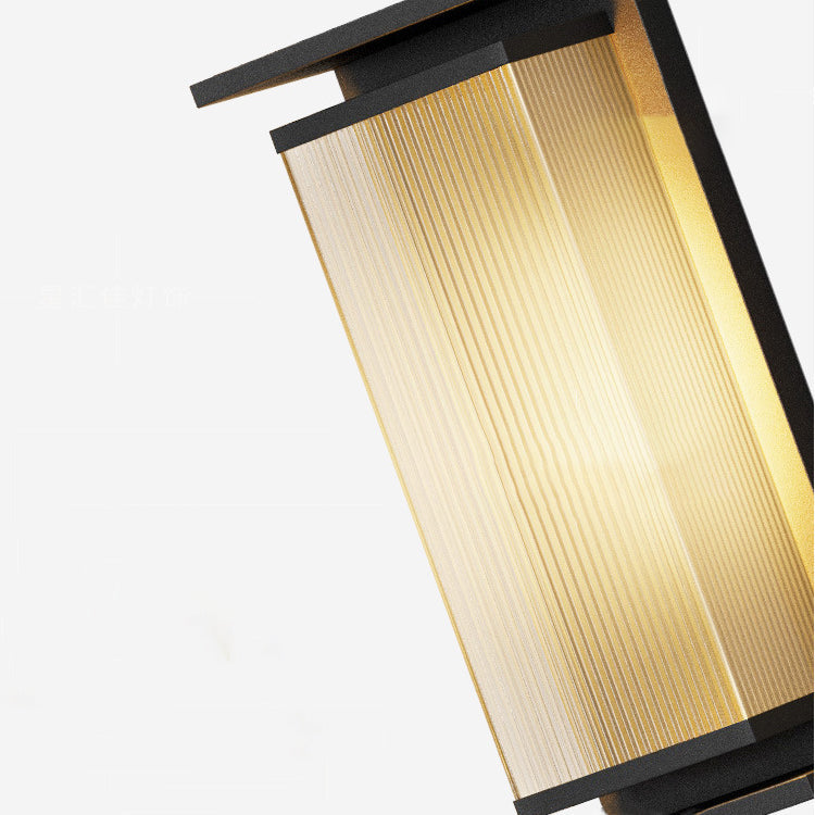 Modern Minimalist Solar Waterproof Rectangle Stripe Stainless Steel PC LED Outdoor Wall Sconce Lamp For Garden | Kalsten