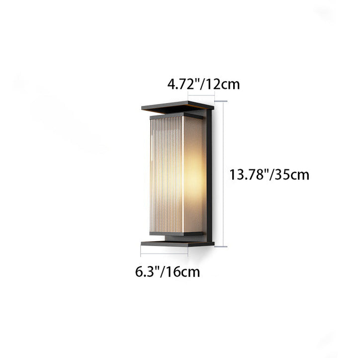 Modern Minimalist Solar Waterproof Rectangle Stripe Stainless Steel PC LED Outdoor Wall Sconce Lamp For Garden | Kalsten