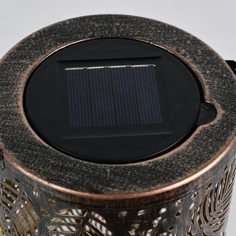 Traditional Vintage Solar Waterproof Cylinder Skeleton Tree Iron LED Outdoor Light For Garden | Kalsten