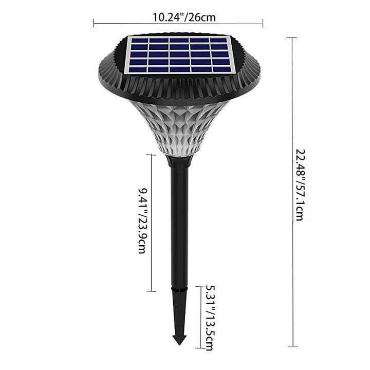 Modern Minimalist Solar Waterproof Diamond Round ABS PC LED Outdoor Light For Outdoor Patio | Kalsten