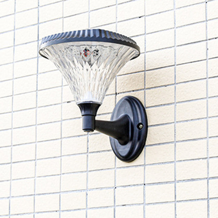 Modern Minimalist Solar Waterproof Diamond Round ABS PC LED Outdoor Light For Outdoor Patio | Kalsten