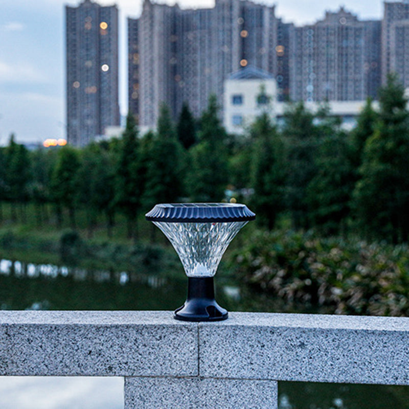 Modern Minimalist Solar Waterproof Diamond Round ABS PC LED Outdoor Light For Outdoor Patio | Kalsten