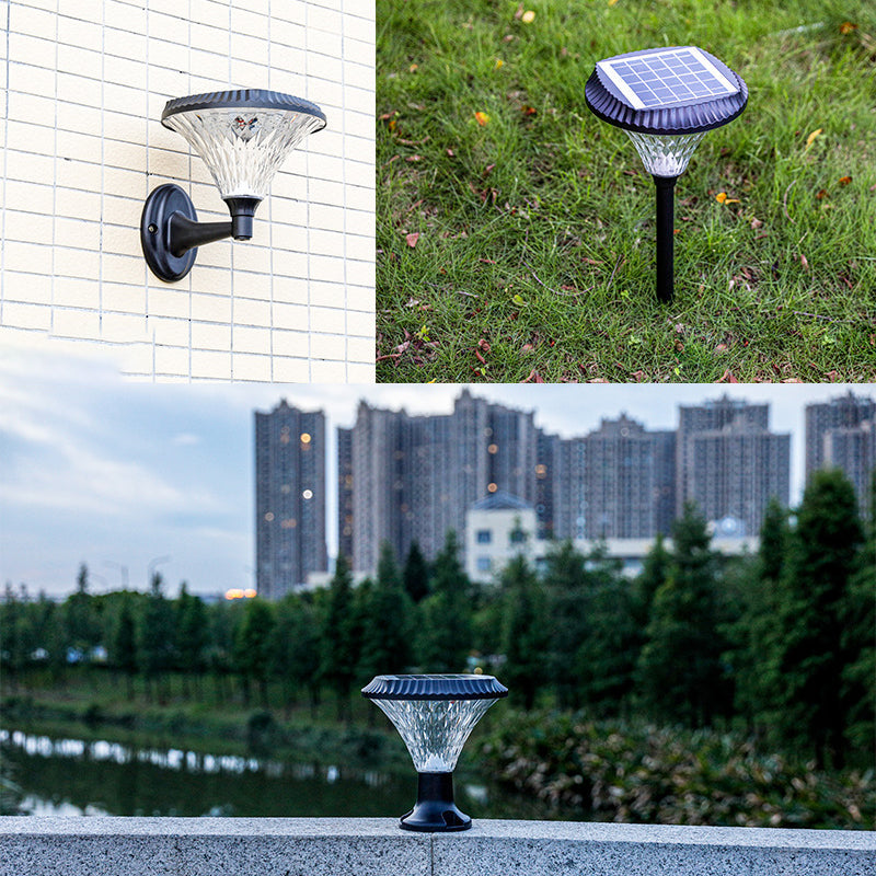 Modern Minimalist Solar Waterproof Diamond Round ABS PC LED Outdoor Light For Outdoor Patio | Kalsten