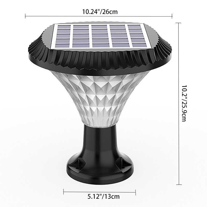 Modern Minimalist Solar Waterproof Diamond Round ABS PC LED Outdoor Light For Outdoor Patio | Kalsten