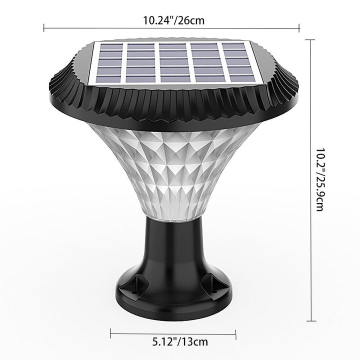 Modern Minimalist Solar Waterproof Diamond Round ABS PC LED Outdoor Light For Outdoor Patio | Kalsten