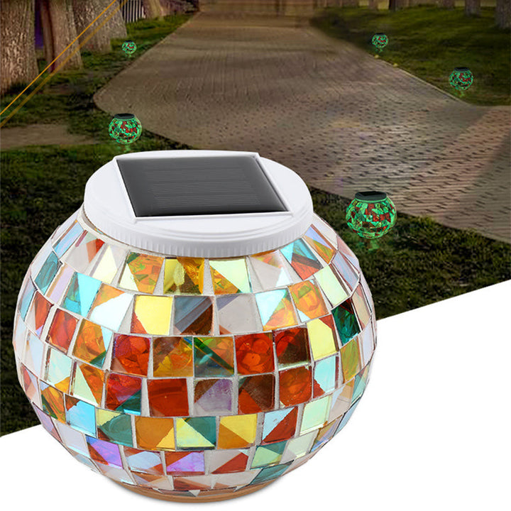 Contemporary Creative Solar Waterproof Sphere Square Plastic Glass LED Outdoor Landscape For Outdoor Patio | Kalsten