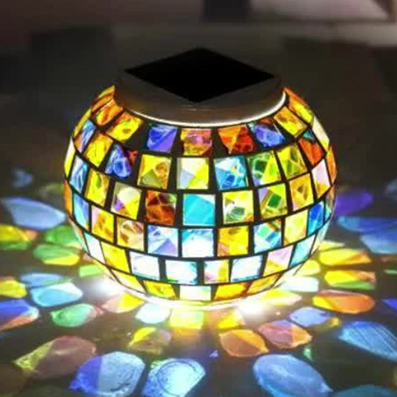 Contemporary Creative Solar Waterproof Sphere Square Plastic Glass LED Outdoor Landscape For Outdoor Patio | Kalsten