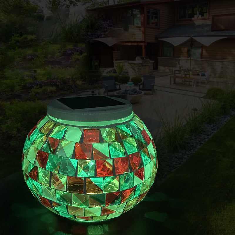 Contemporary Creative Solar Waterproof Sphere Square Plastic Glass LED Outdoor Landscape For Outdoor Patio | Kalsten