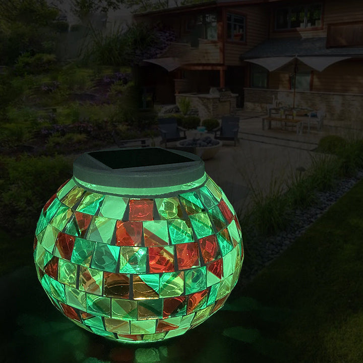 Contemporary Creative Solar Waterproof Sphere Square Plastic Glass LED Outdoor Landscape For Outdoor Patio | Kalsten