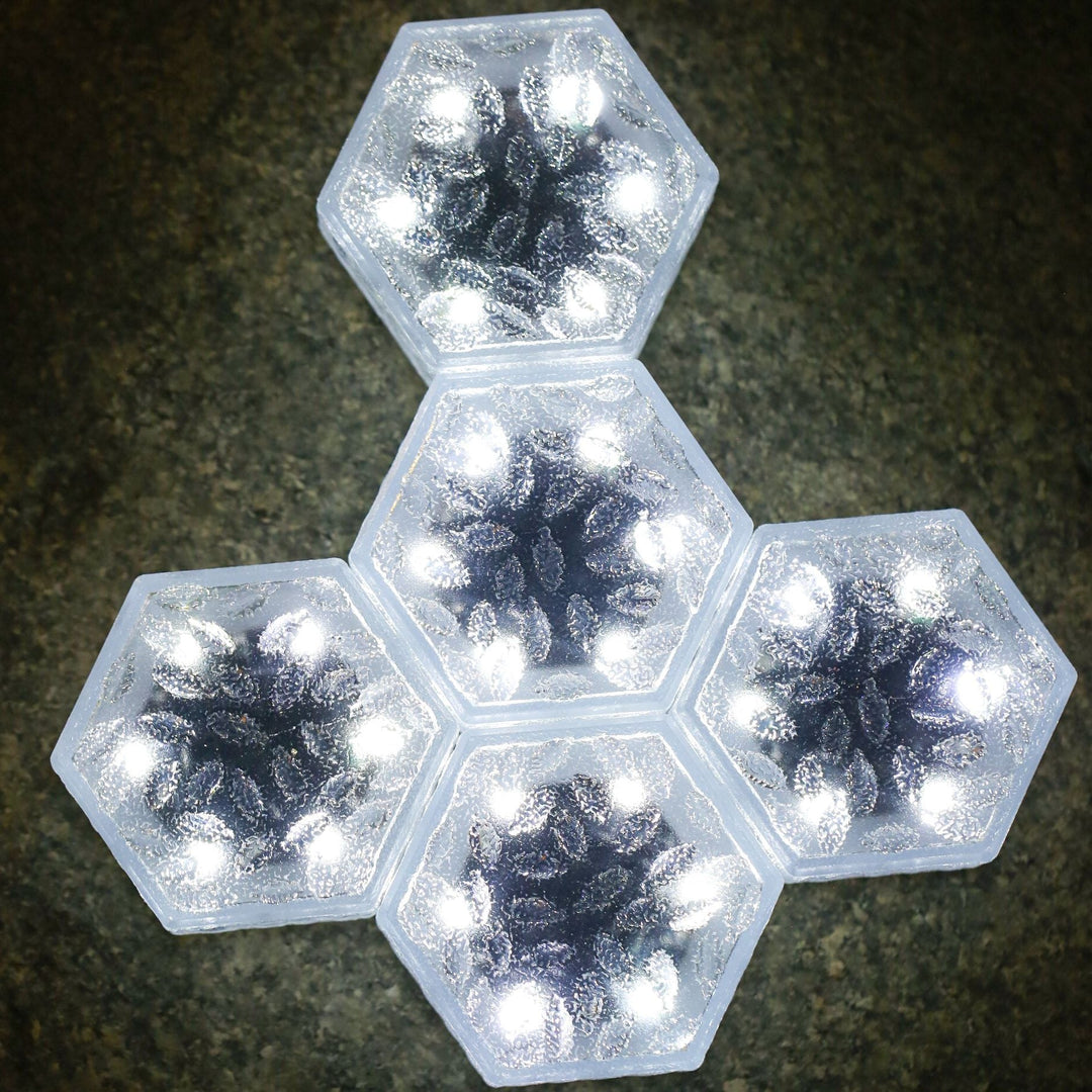 Modern Minimalist Solar Waterproof Hexagonal Ice Tile ABS PVC LED Lawn Landscape Light For Outdoor Patio | Kalsten