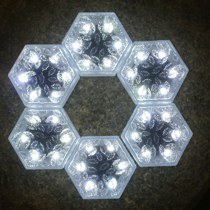 Modern Minimalist Solar Waterproof Hexagonal Ice Tile ABS PVC LED Lawn Landscape Light For Outdoor Patio | Kalsten